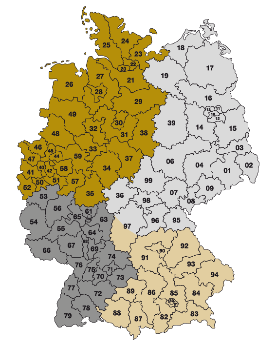 Karte der Regionen
